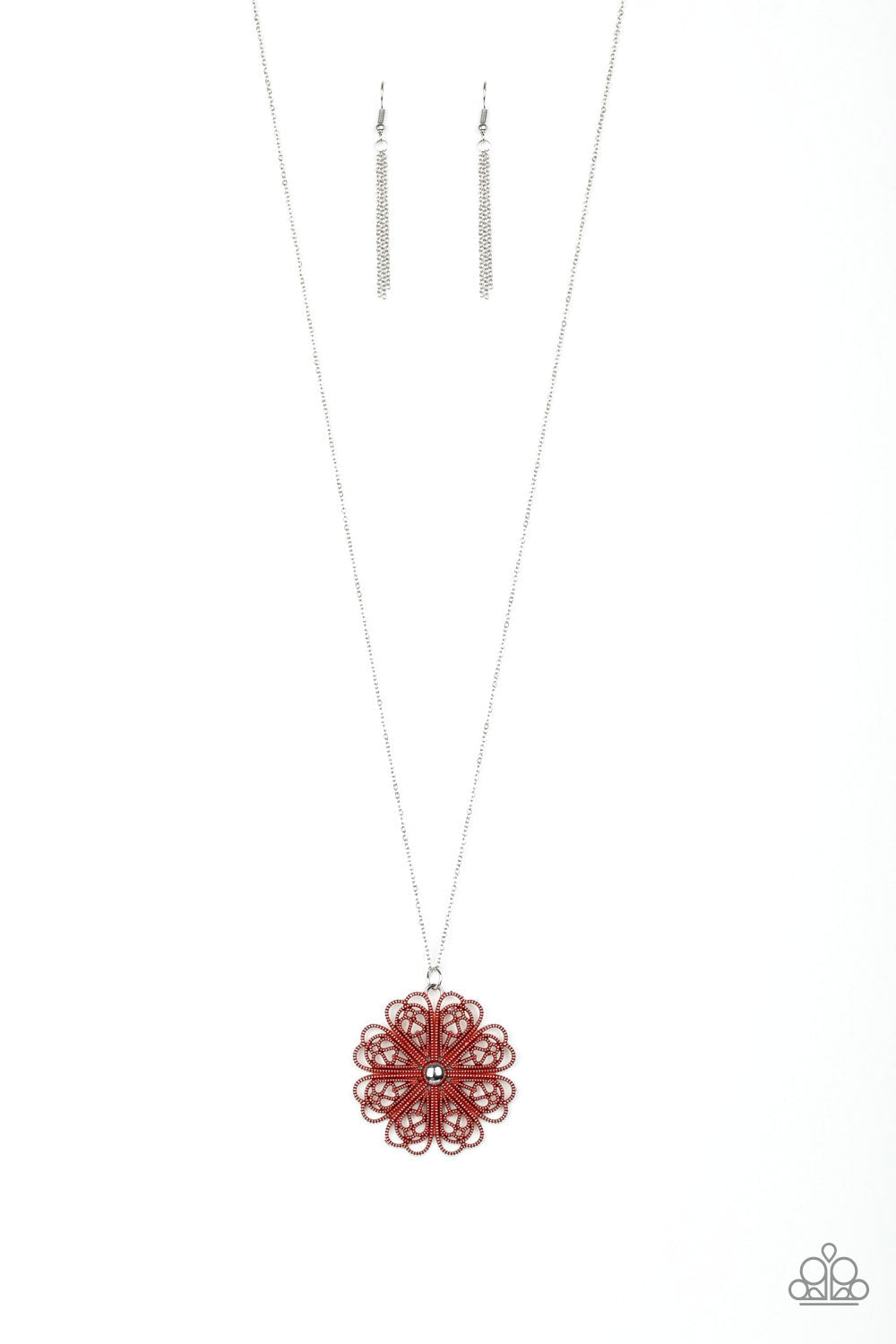 Spin Your PINWHEELS - Red Paparazzi Accessories Necklace $5 Jewelry with Janet Morgan Necklaces