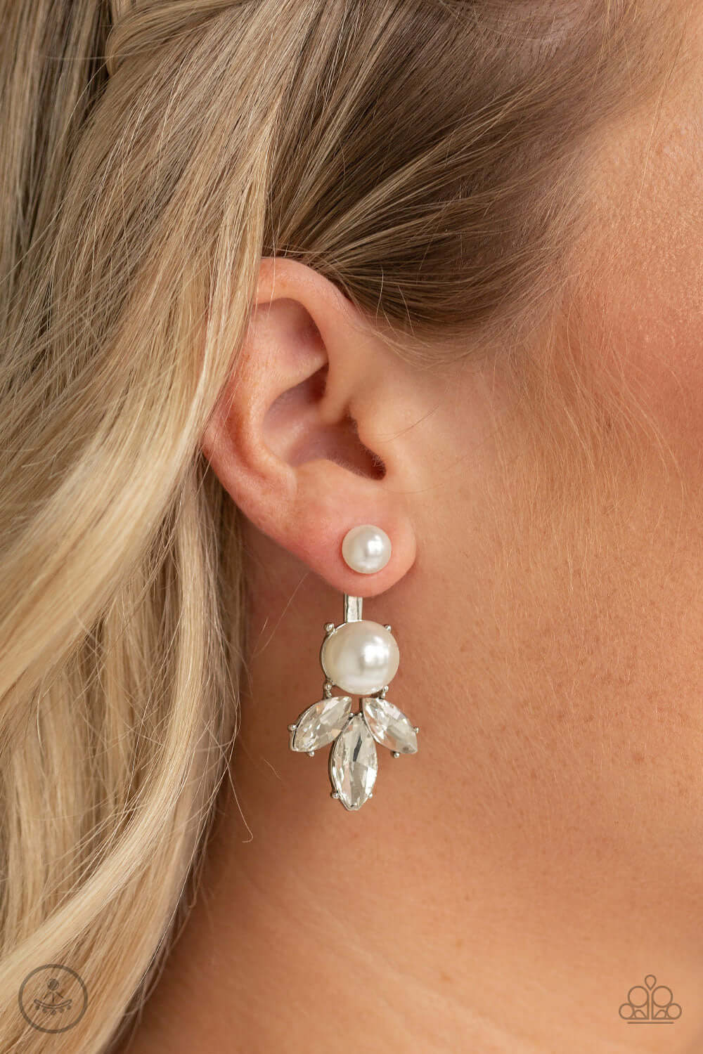 Extra Elite - White Paparazzi Accessories Earring $5 Jewelry with Janet Morgan Earrings