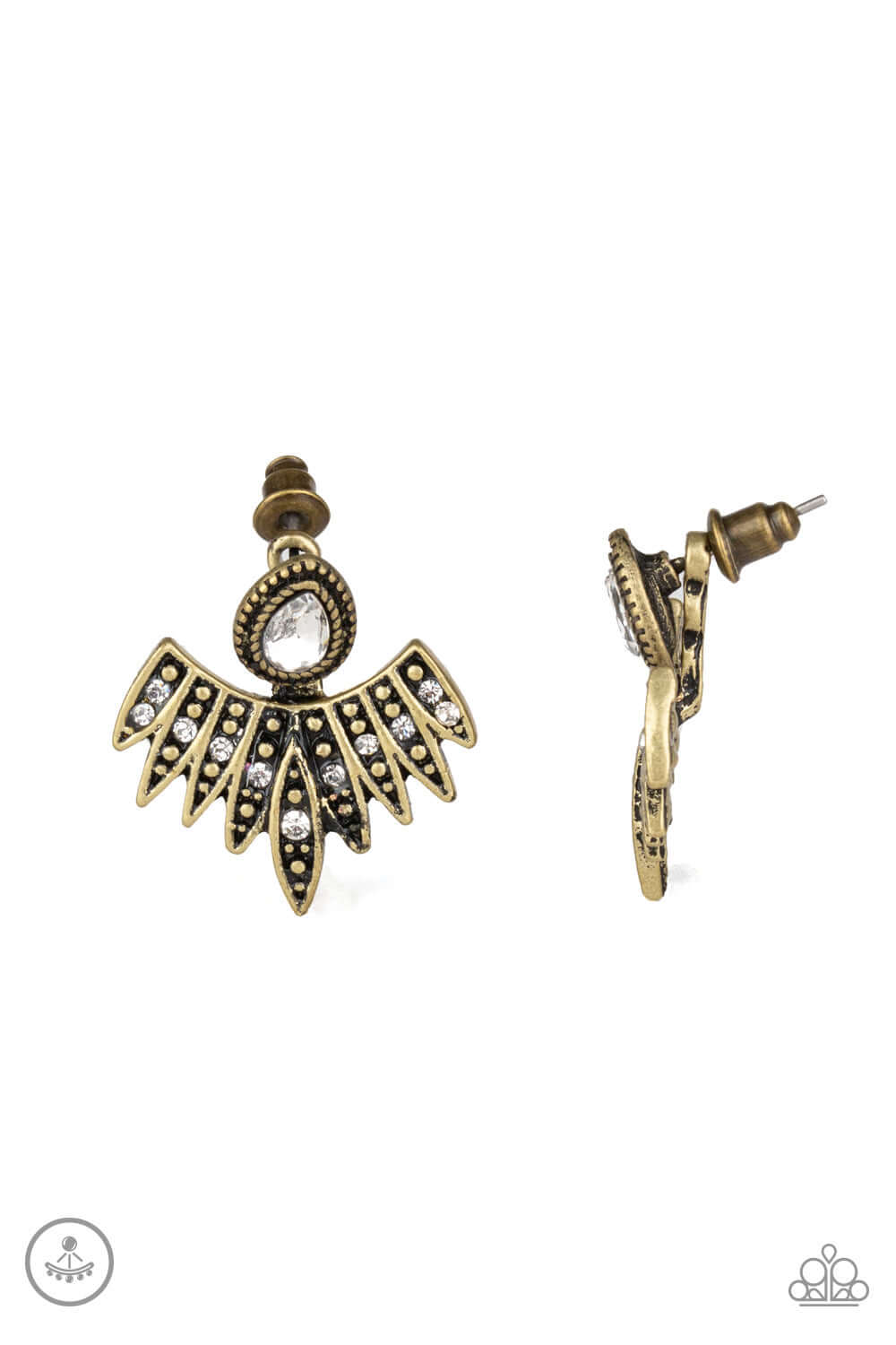 Wing Fling - Brass Paparazzi Accessories Earrings $5 Jewelry with Janet Morgan Earrings