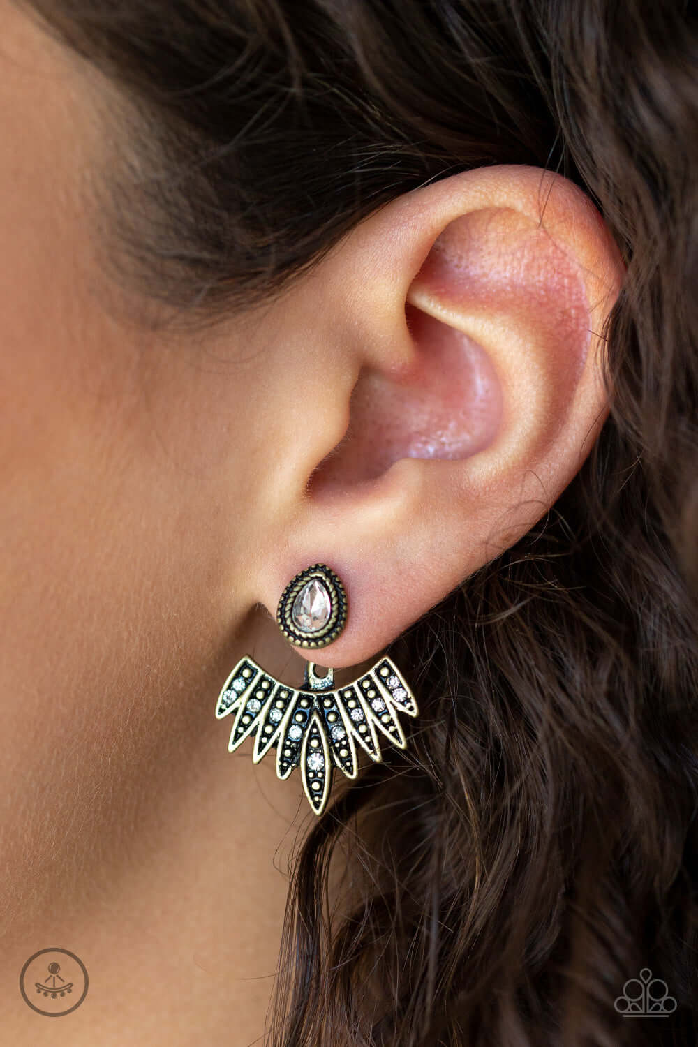 Wing Fling - Brass Paparazzi Accessories Earrings $5 Jewelry with Janet Morgan Earrings