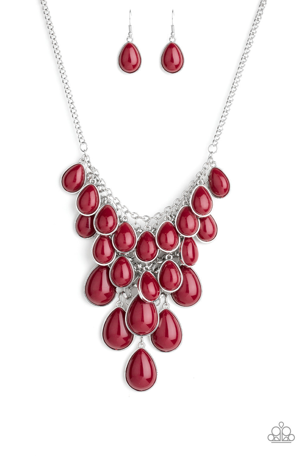 Shop Til You TEARDROP - Red Paparazzi Necklace $5 Jewelry with Janet Morgan Necklaces