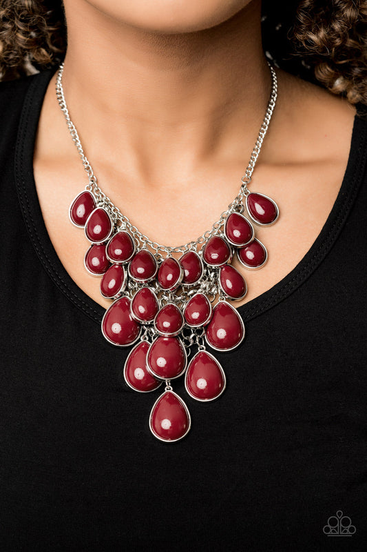 Shop Til You TEARDROP - Red Paparazzi Necklace $5 Jewelry with Janet Morgan Necklaces