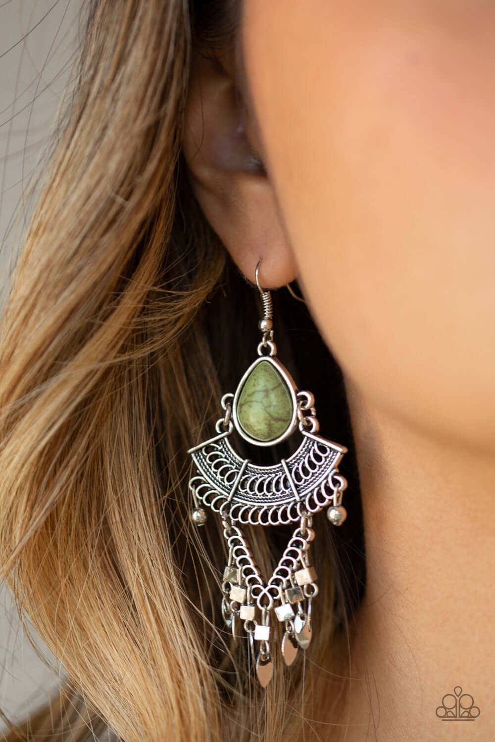 TMST Bling Vintage Vagabond - Green Paparazzi Accessories Earrings