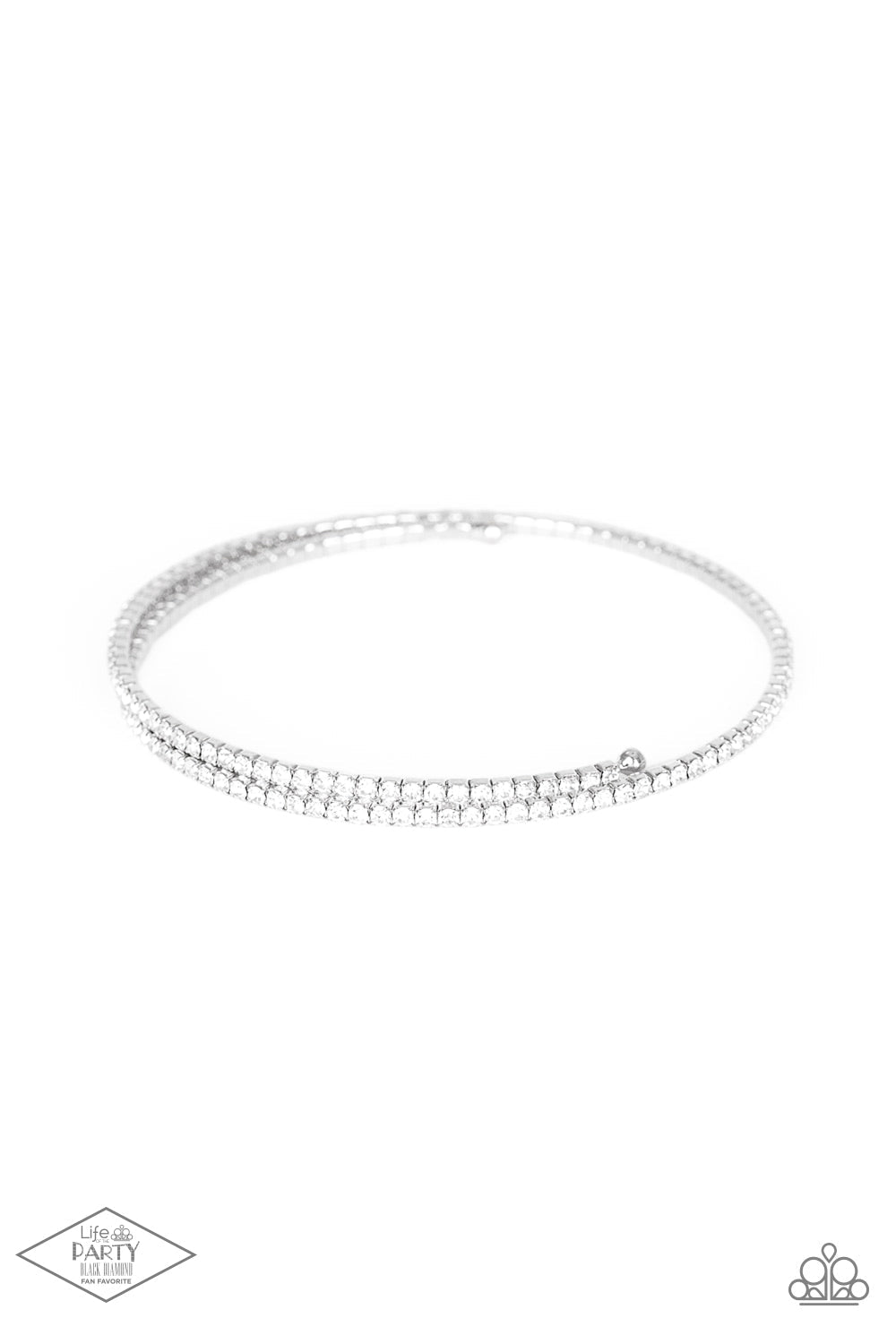 Sleek Sparkle - White Paparazzi Accessories Bracelet $5 Jewelry with Janet Morgan Bracelets