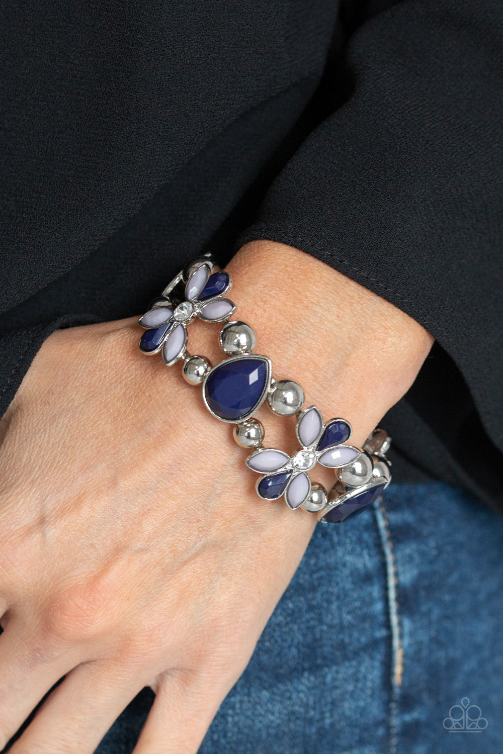 Fabulously Flourishing - Blue Paparazzi Accessories Bracelet $5 Jewelry with Janet Morgan Bracelets