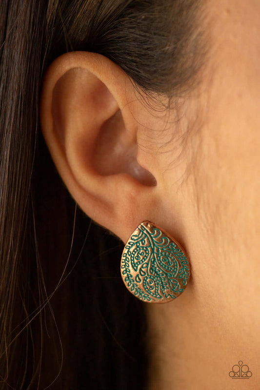 Seasonal Bliss - Copper Paparazzi Accessories Earrings $5 Jewelry with Janet Morgan Earrings