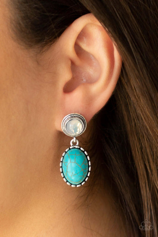 Western Oasis - Blue Paparazzi Accessories Earrings $5 Jewelry with Janet Morgan Earrings