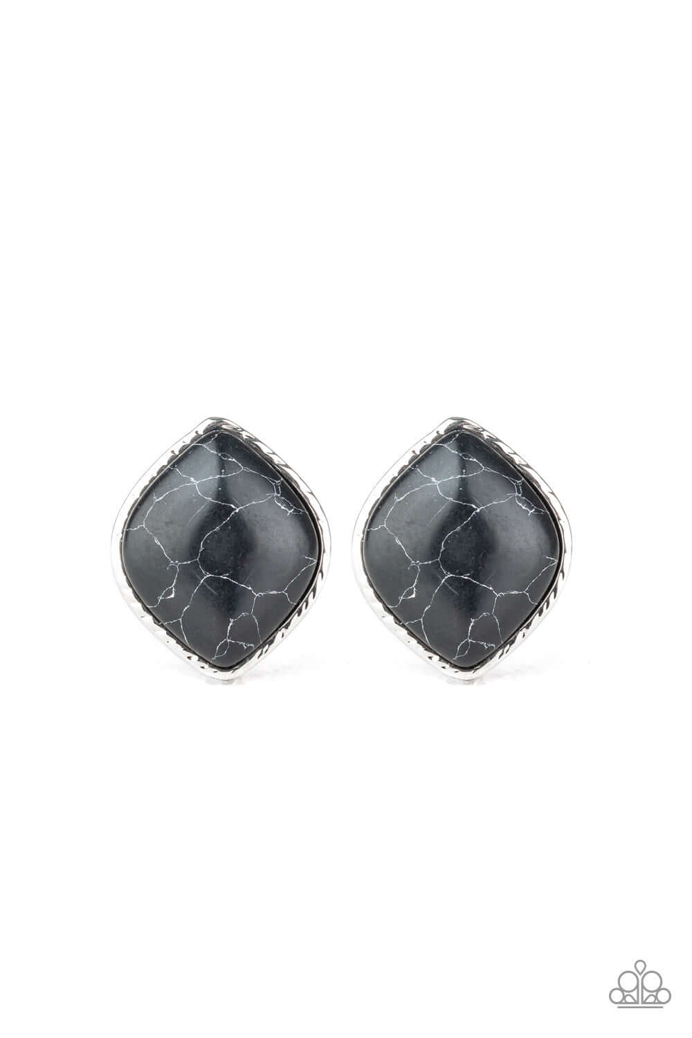 Marble Marvel - Black Paparazzi Accessories Earrings $5 Jewelry with Janet Morgan Earrings