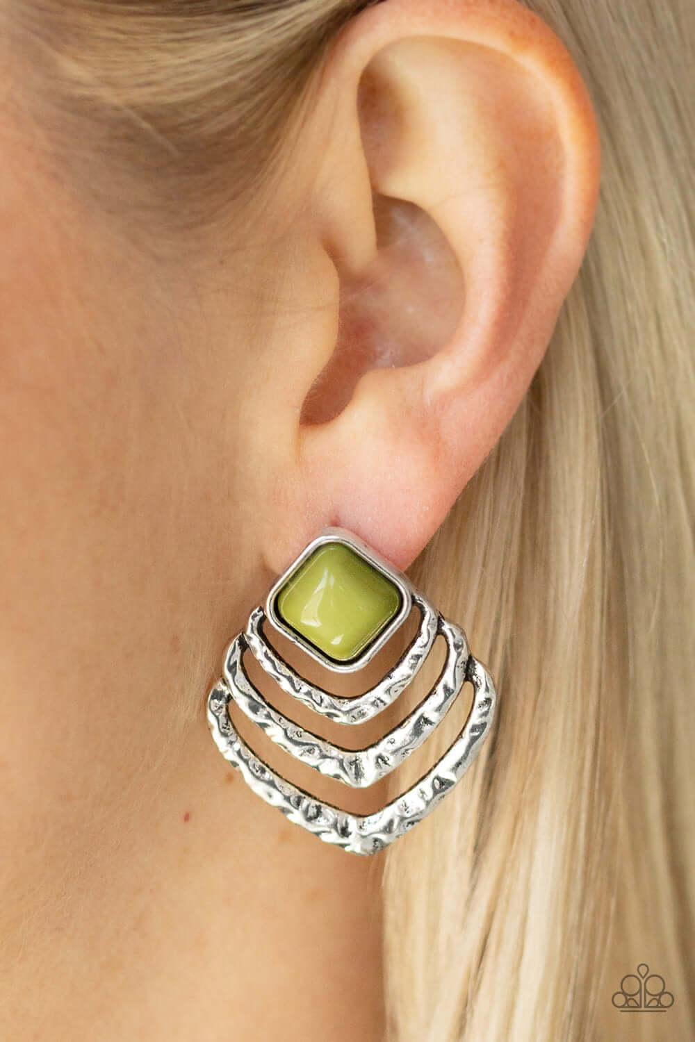 Rebel Ripple - Green Paparazzi Accessories Earrings $5 Jewelry with Janet Morgan Earrings