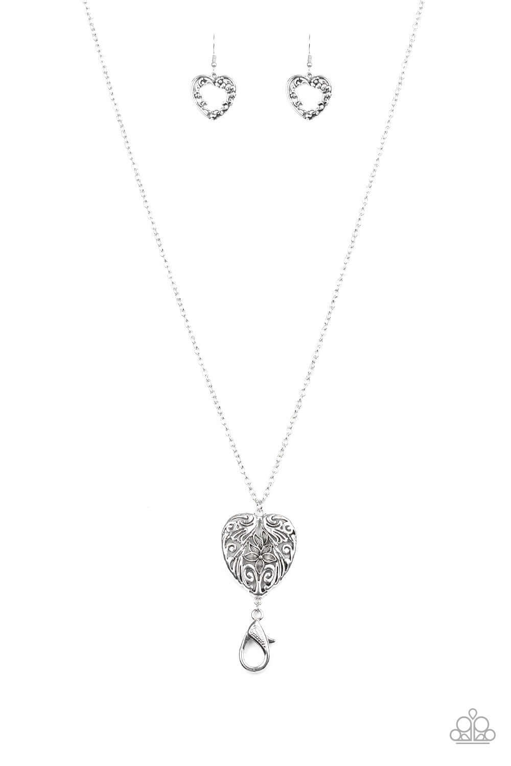 Garden Lovers - Silver Paparazzi Heart Lanyard Necklace $5 Jewelry with Janet Morgan Necklaces