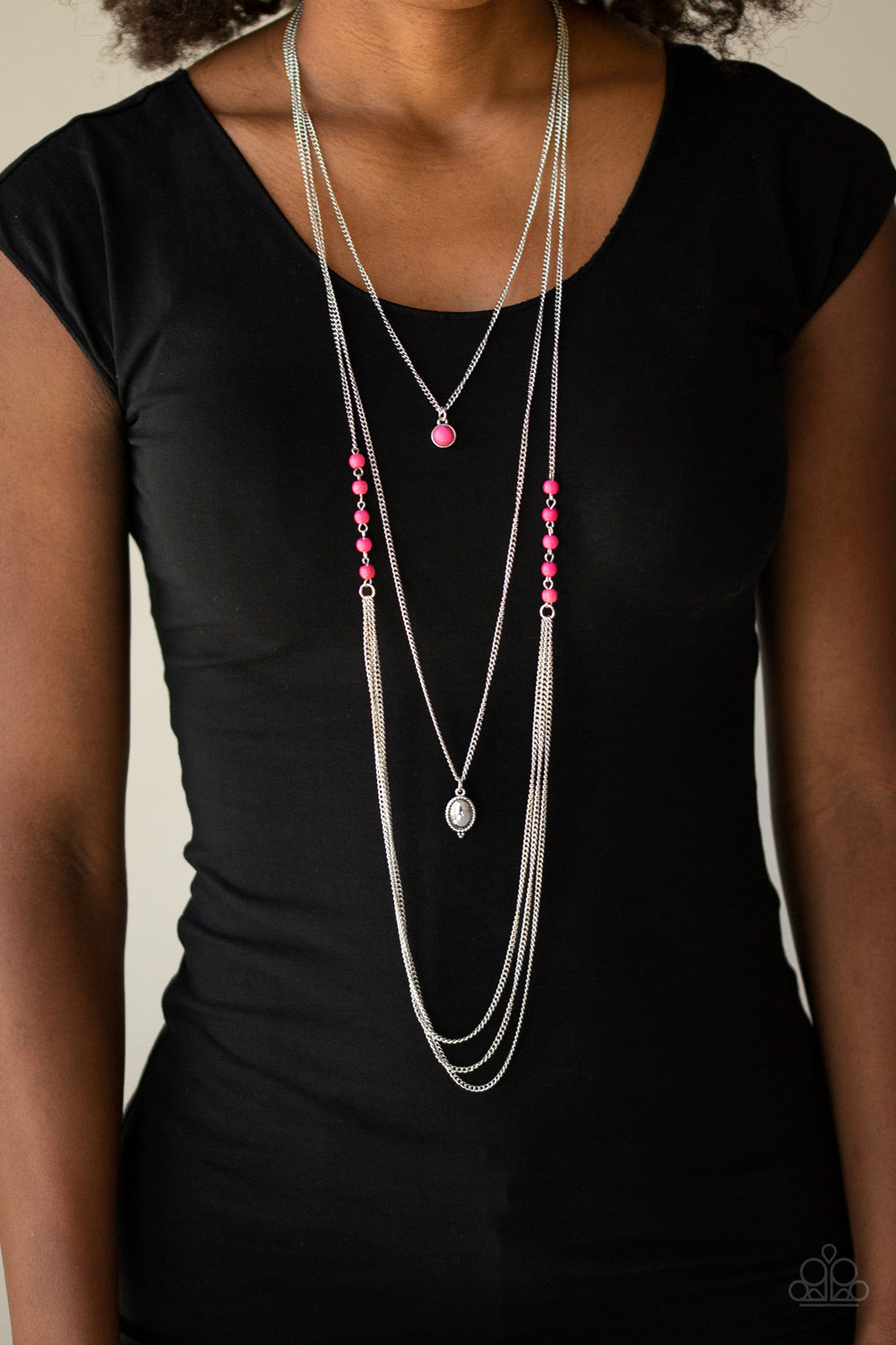 TMST Bling The Pony Express - Pink Paparazzi Accessories Necklace