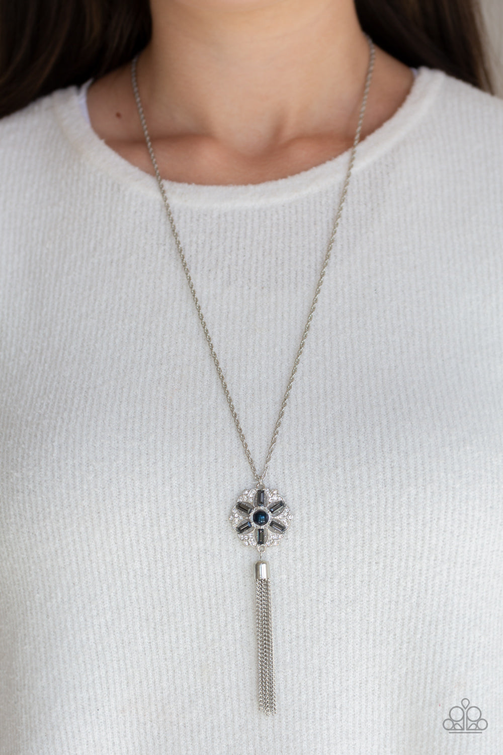 Fine Florals - Blue Paparazzi Accessories Necklace $5 Jewelry with Janet Morgan Necklaces