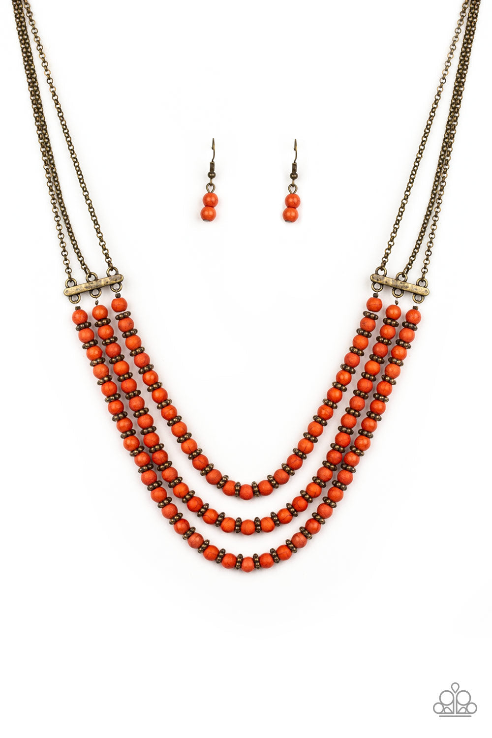 TMST Bling Terra Trails - Orange Paparazzi Accessories Necklace