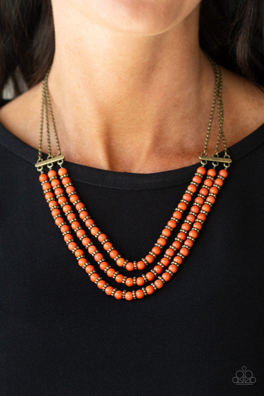 TMST Bling Terra Trails - Orange Paparazzi Accessories Necklace