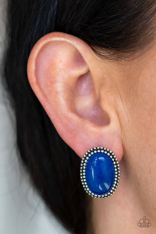 Shiny Sediment - Blue Paparazzi Accessories Earrings $5 Jewelry with Janet Morgan Earrings