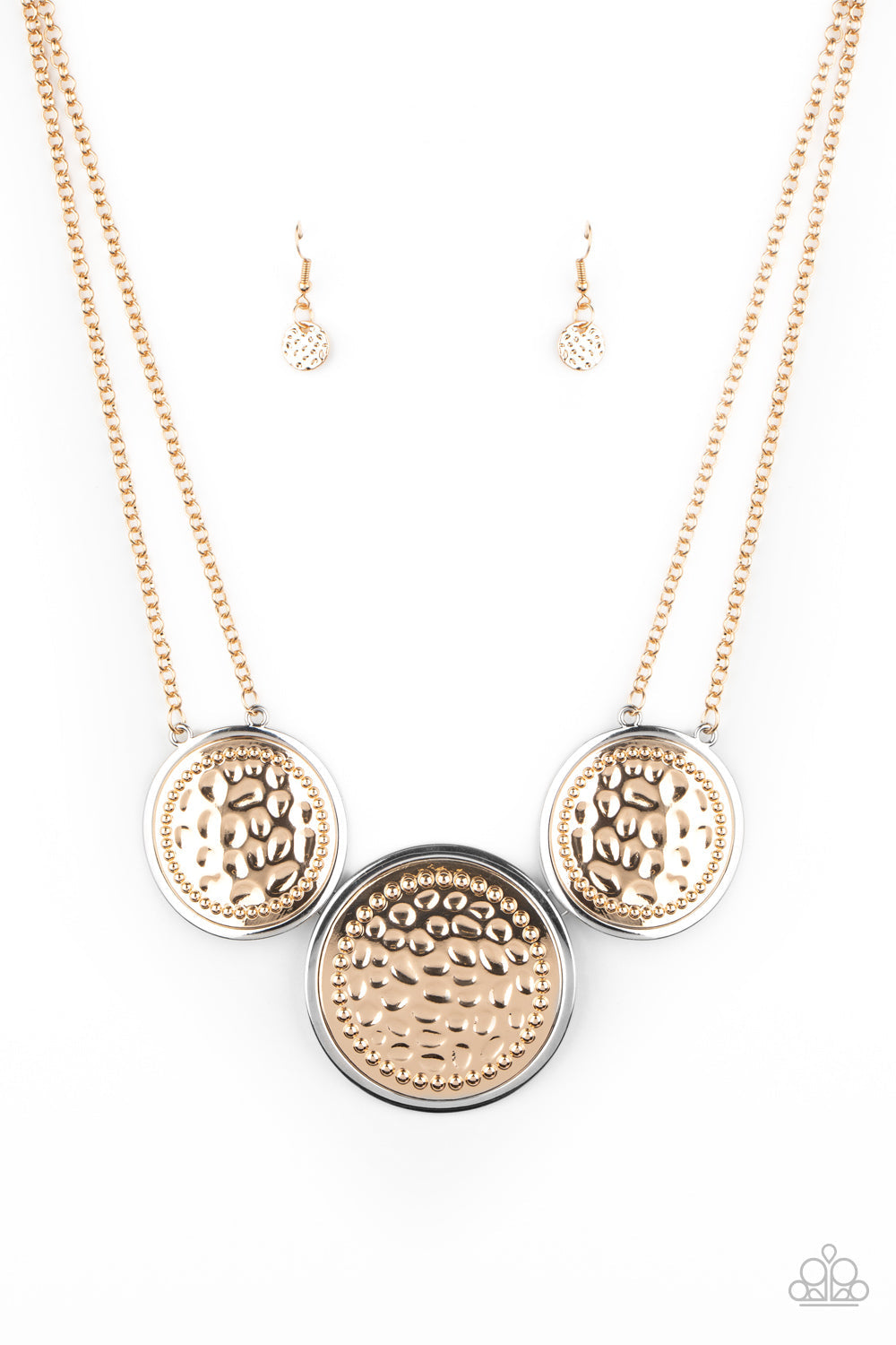 Gladiator Glam - Gold Paparazzi Accessories Necklace $5 Jewelry with Janet Morgan Necklaces