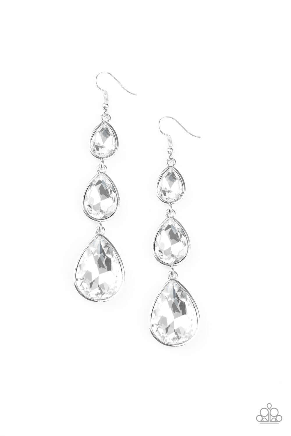 Metro Momentum - White Paparazzi Accessories Earrings $5 Jewelry with Janet Morgan EARRINGS