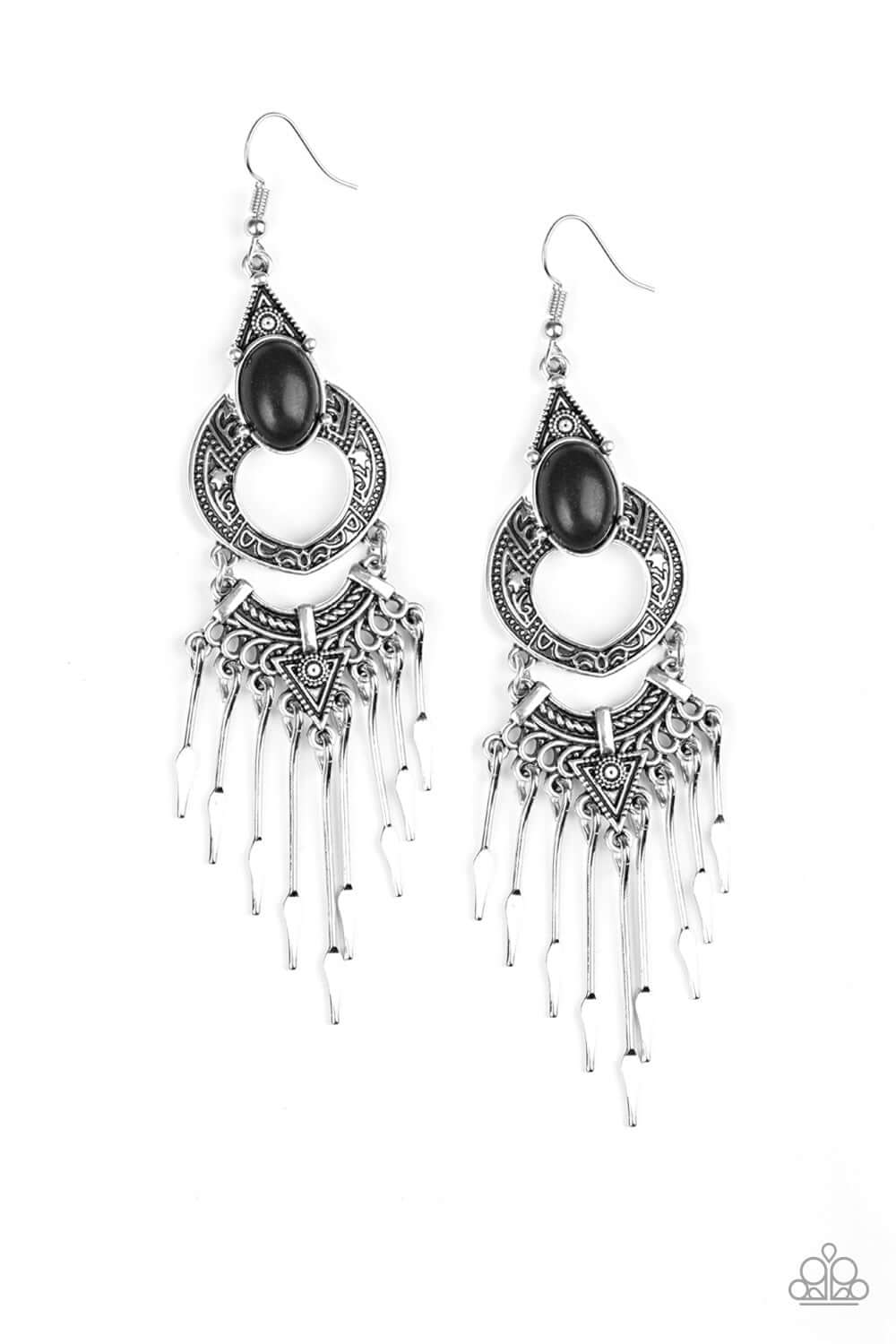 TMST Bling Southern Spearhead - Black Paparazzi Accessories Earrings