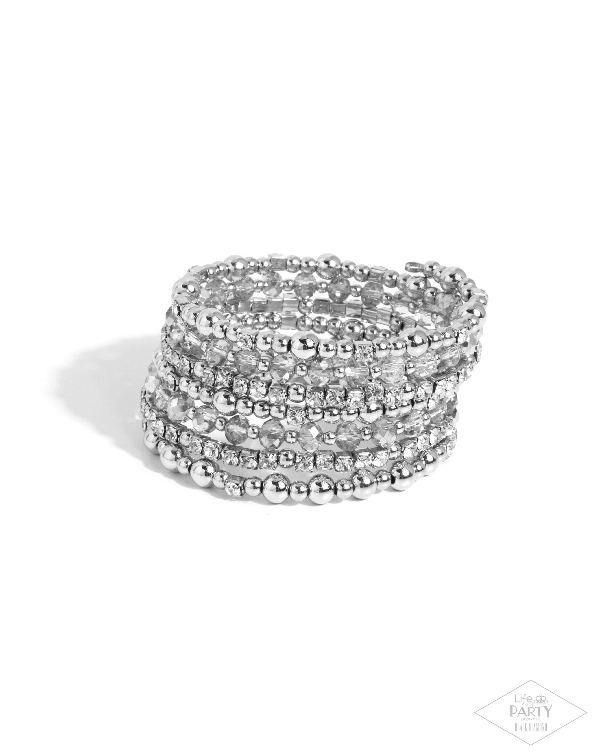 ICE Knowing You - Silver Paparazzi Coil/Infinity wrap bracelet $5 Jewelry with Janet Morgan Jewelry