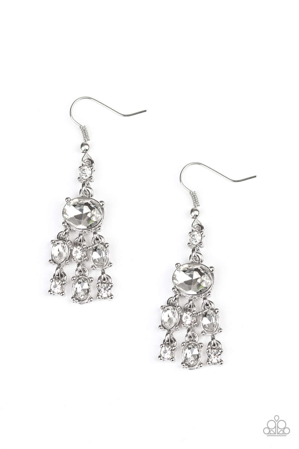 Demurely Divine - White - Paparazzi Accessories Earrings $5 Jewelry with Janet Morgan Earrings