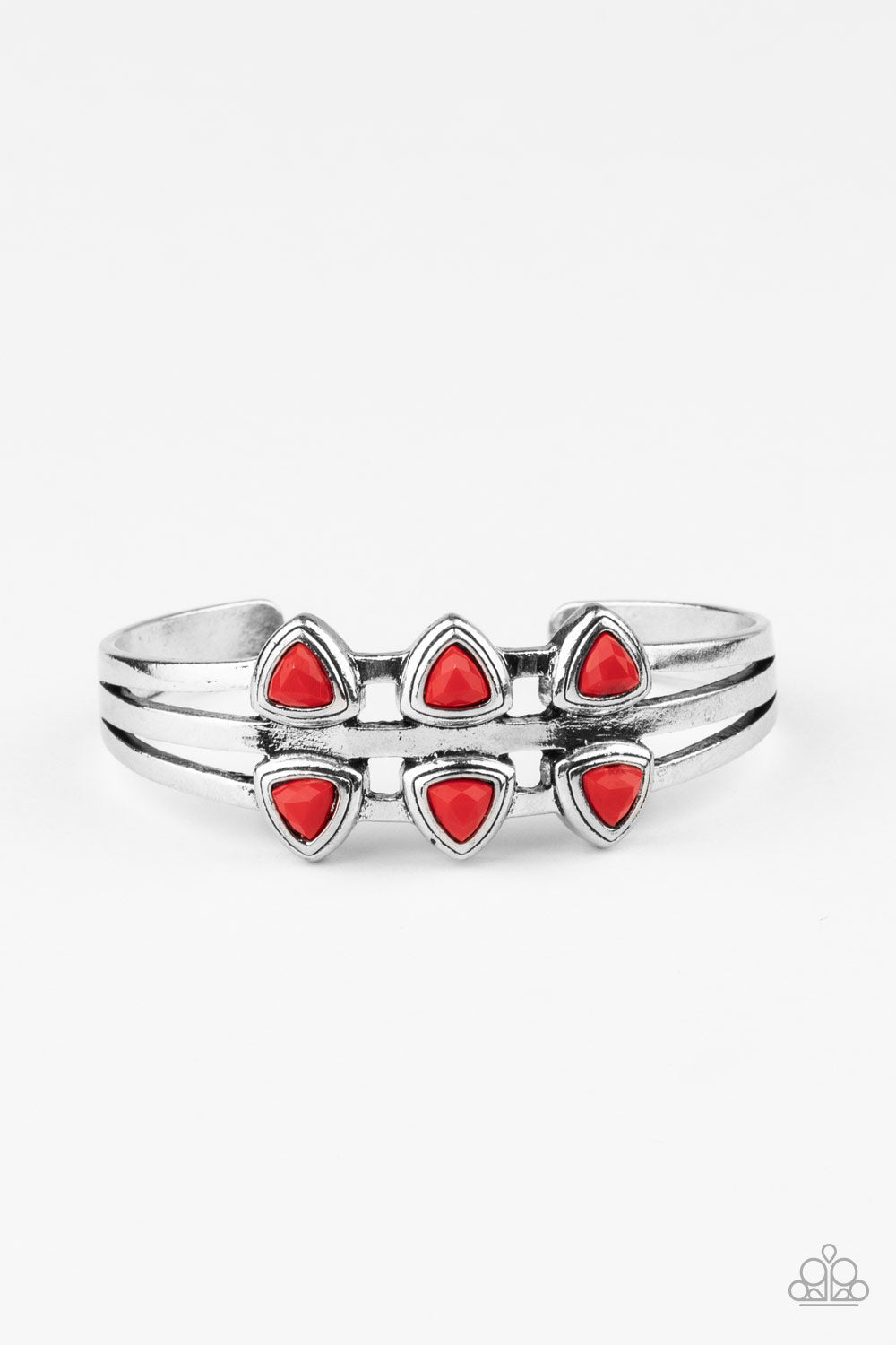 Tribal Triad - Red Paparazzi Cuff Bracelet $5 Jewelry with Janet Morgan Bracelets