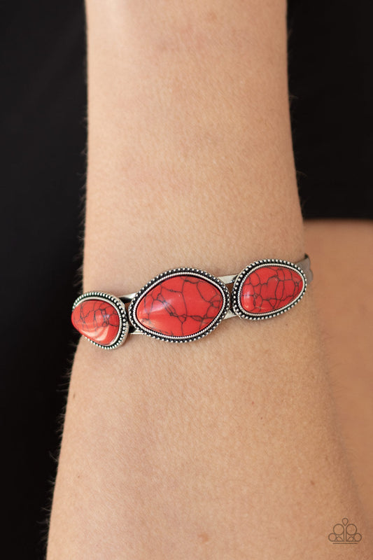 TMST Bling Stone Solace - Red Paparazzi Accessories Bracelet