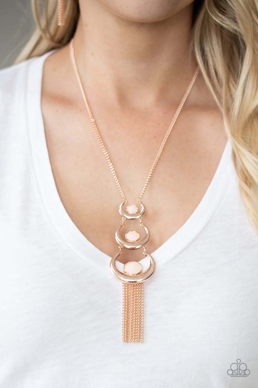 As MOON As I Can - Rose Gold - Paparazzi Accessories Necklace $5 Jewelry with Janet Morgan Necklaces