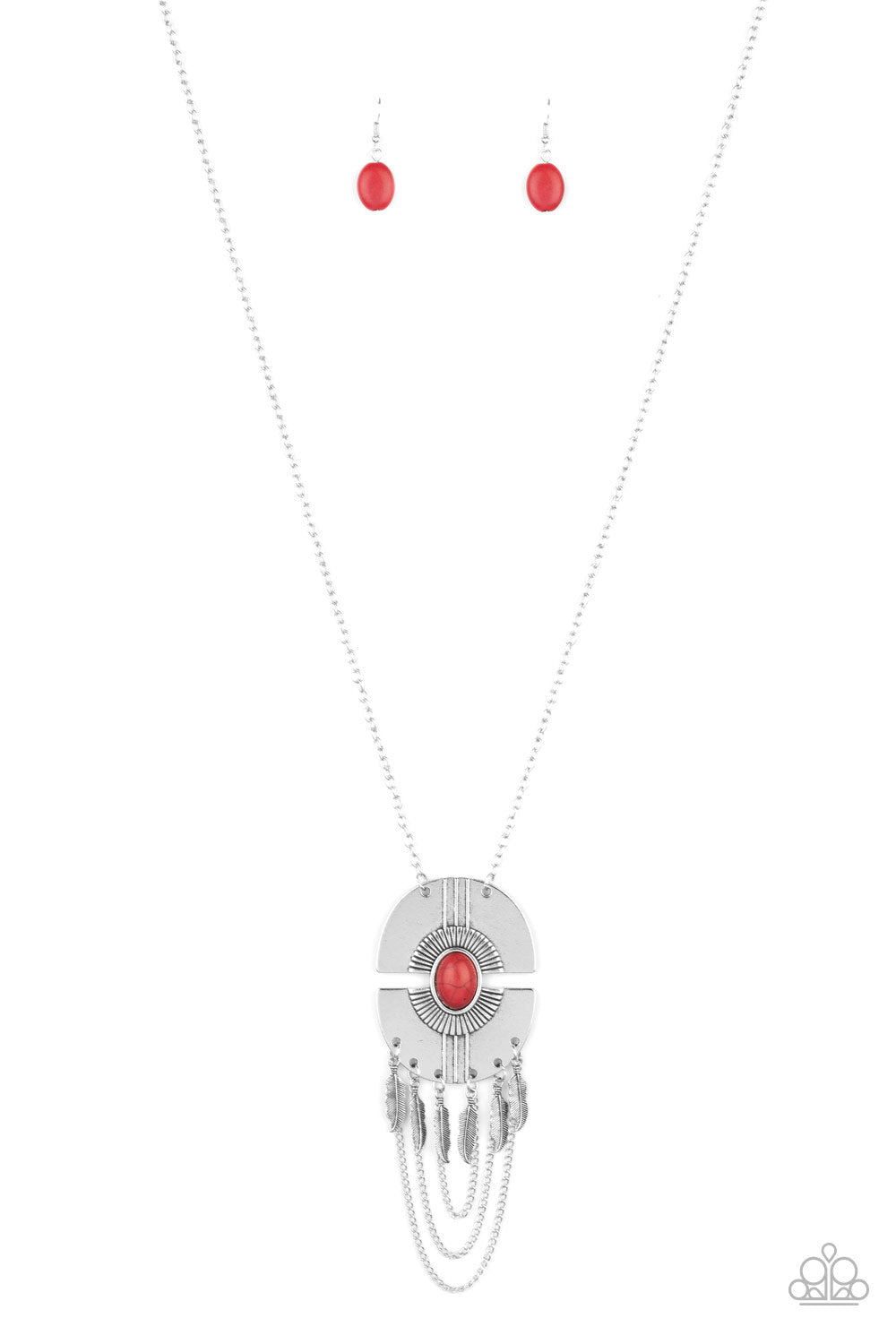 Desert Culture - Red - Paparazzi Accessories Necklace $5 Jewelry with Janet Morgan Necklaces