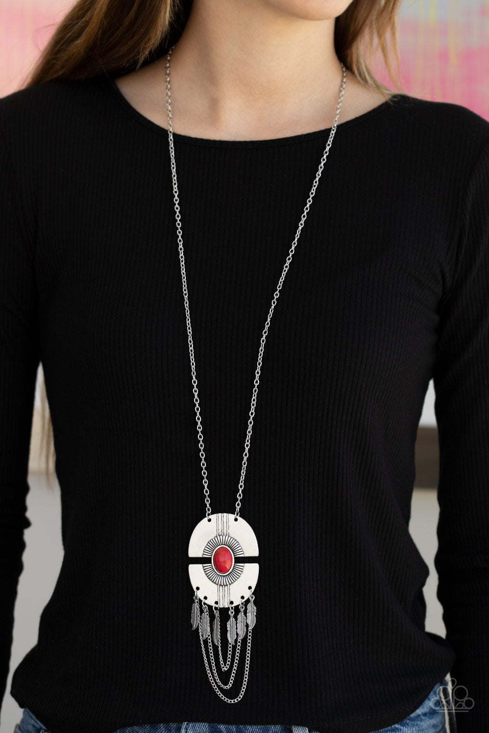 Desert Culture - Red - Paparazzi Accessories Necklace $5 Jewelry with Janet Morgan Necklaces