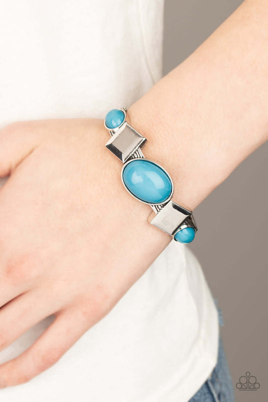 Abstract Appeal - Blue- Paparazzi Accessories Bracelet $5 Jewelry with Janet Morgan Bracelets