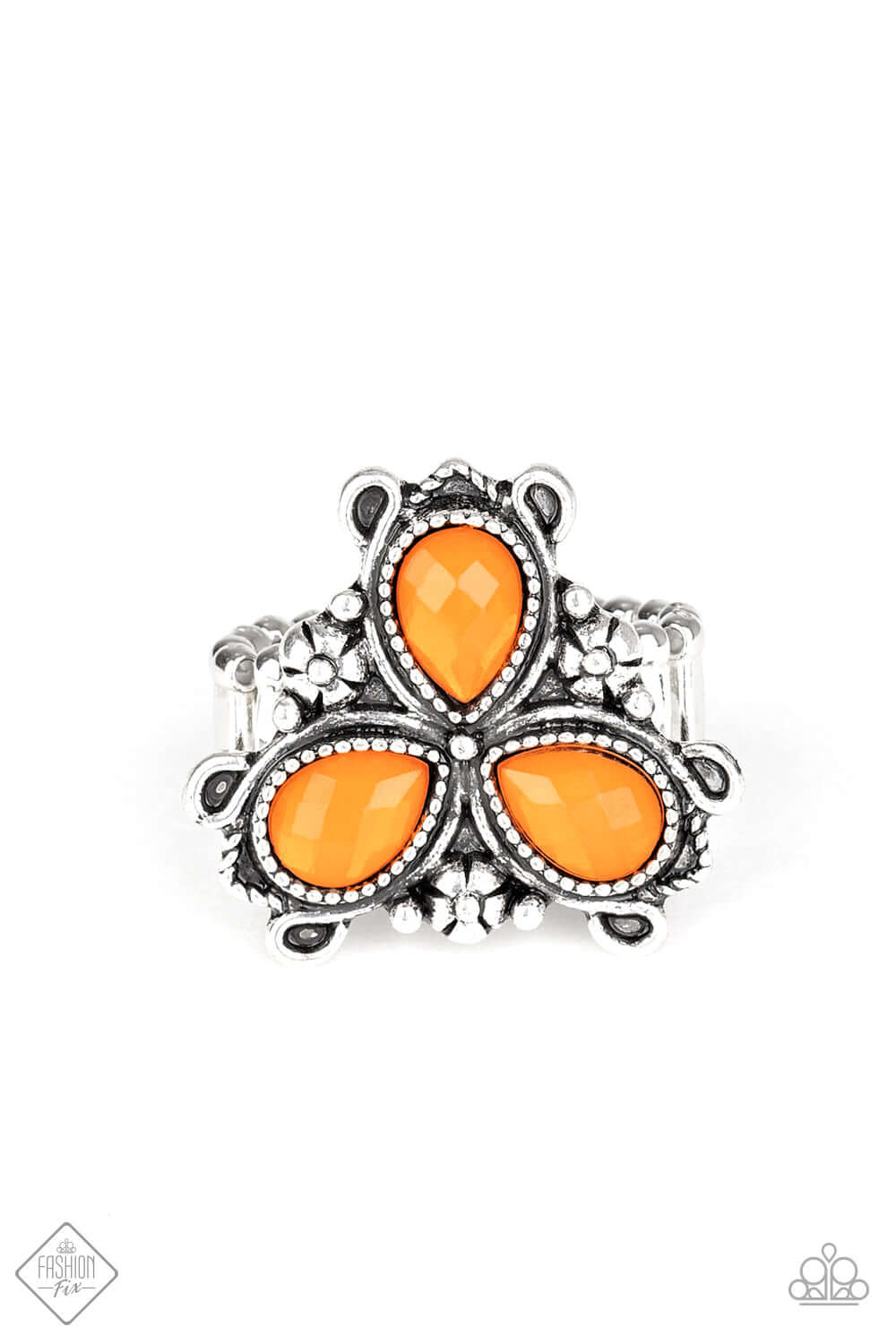 Ambrosial Garden - Orange- Paparazzi Accessories Ring $5 Jewelry with Janet Morgan rings