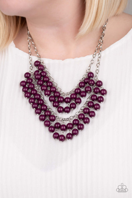 Bubbly Boardwalk - Purple - Paparazzi Accessories Necklace $5 Jewelry with Janet Morgan Necklaces