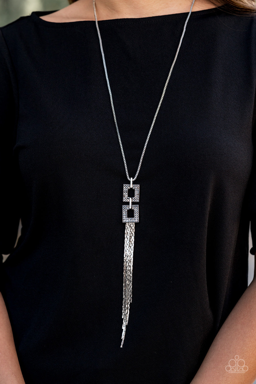 Times Square Stunner - Silver Paparazzi Accessories Necklace $5 Jewelry with Janet Morgan Necklaces