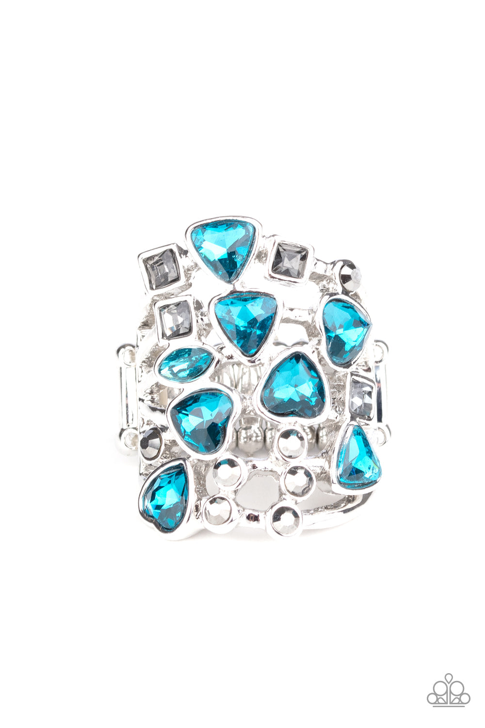 Glitter Flirt - Blue Paparazzi Ring $5 Jewelry with Janet Morgan rings