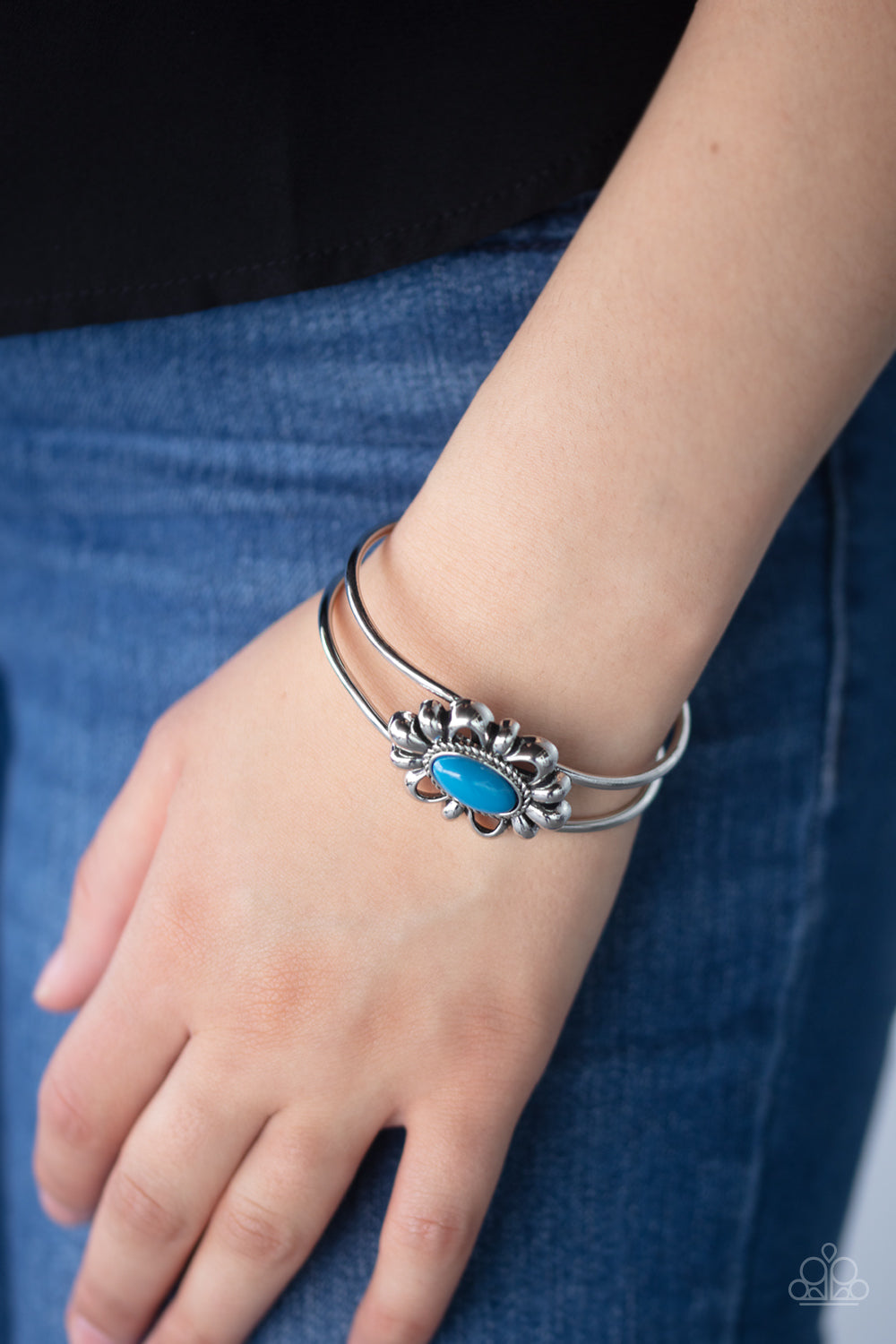 Serene Succulent - Blue Paparazzi Accessories Bracelet $5 Jewelry with Janet Morgan Bracelets