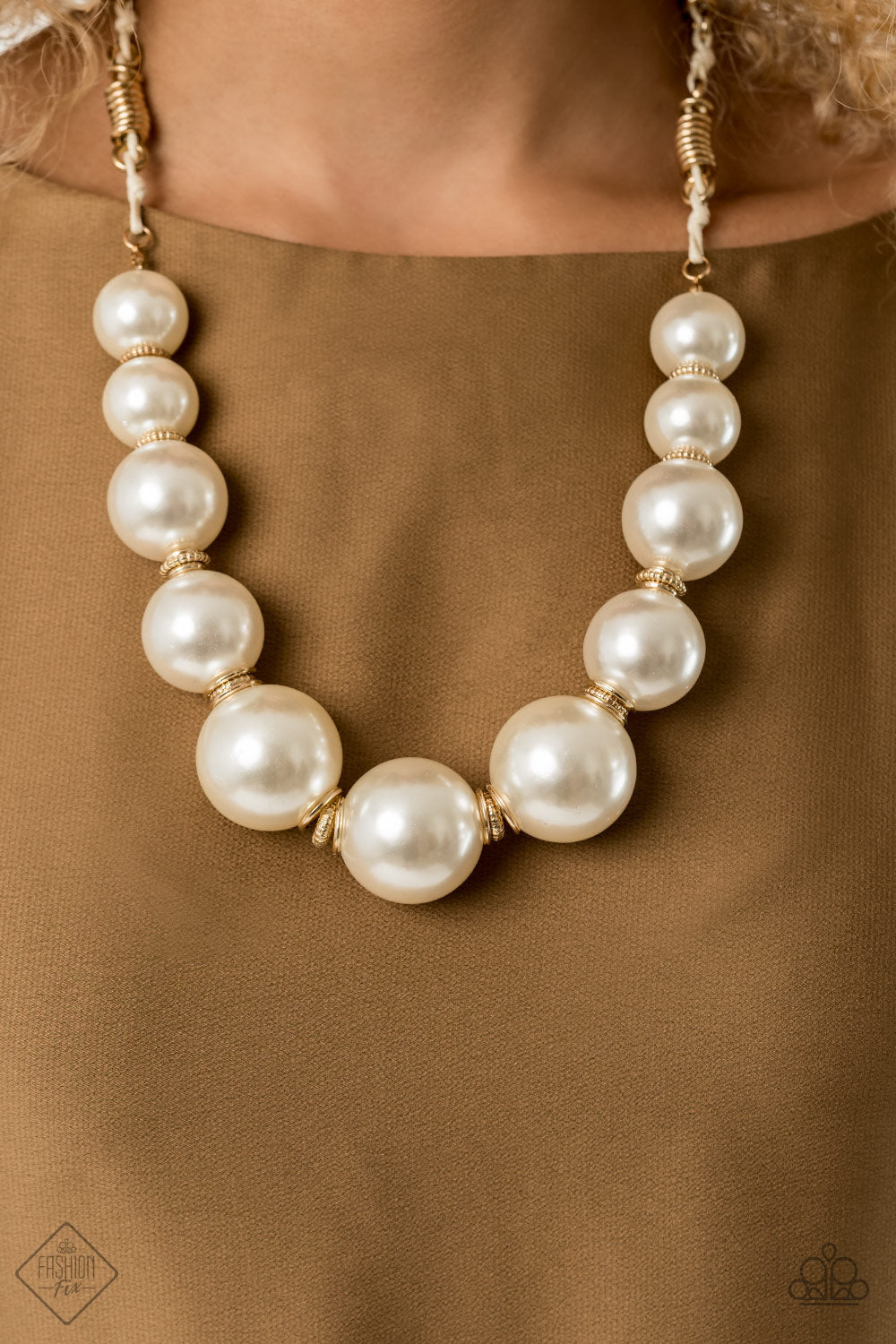 Pearly Prosperity - Gold Paparazzi Accessories Necklace $5 Jewelry with Janet Morgan Necklaces