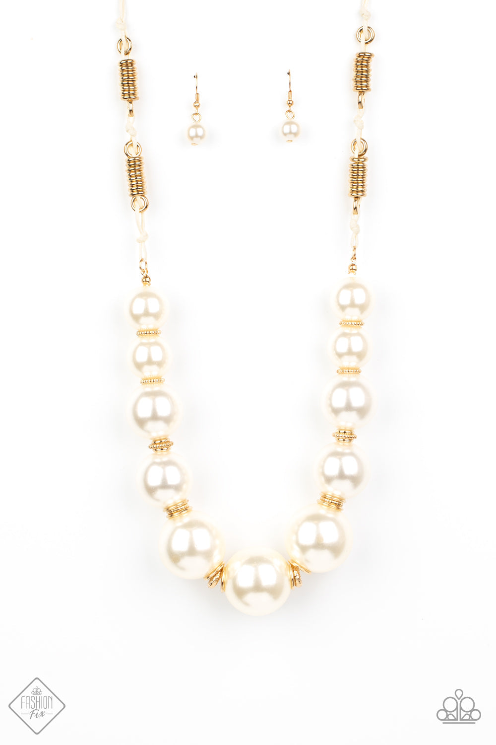 Pearly Prosperity - Gold Paparazzi Accessories Necklace $5 Jewelry with Janet Morgan Necklaces