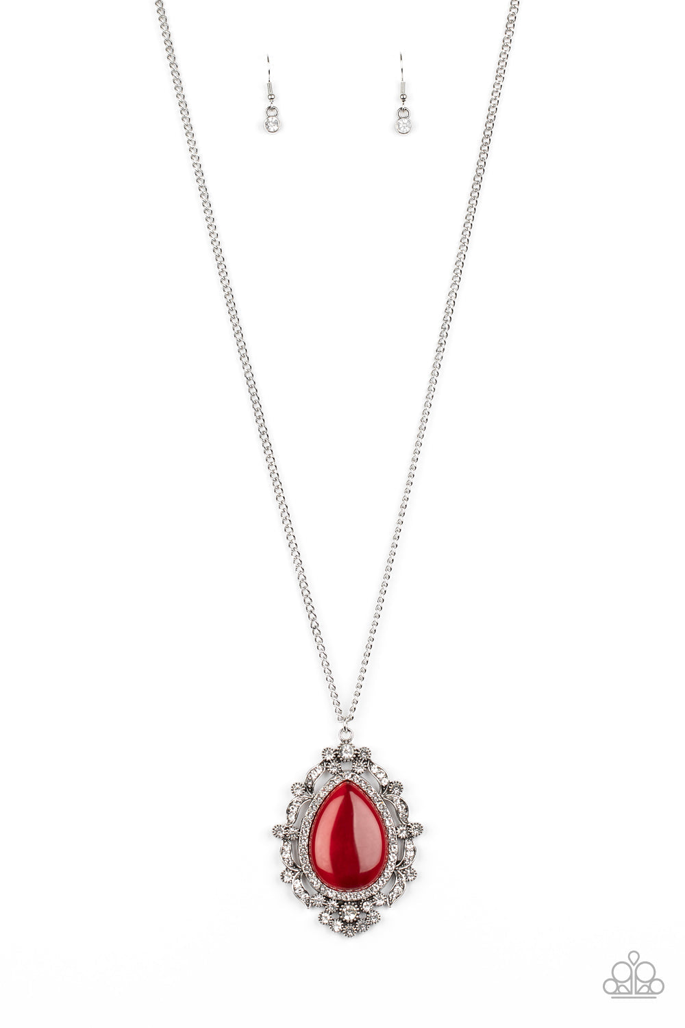 Frozen Gardens - Red Paparazzi Accessories Necklace $5 Jewelry with Janet Morgan Necklaces