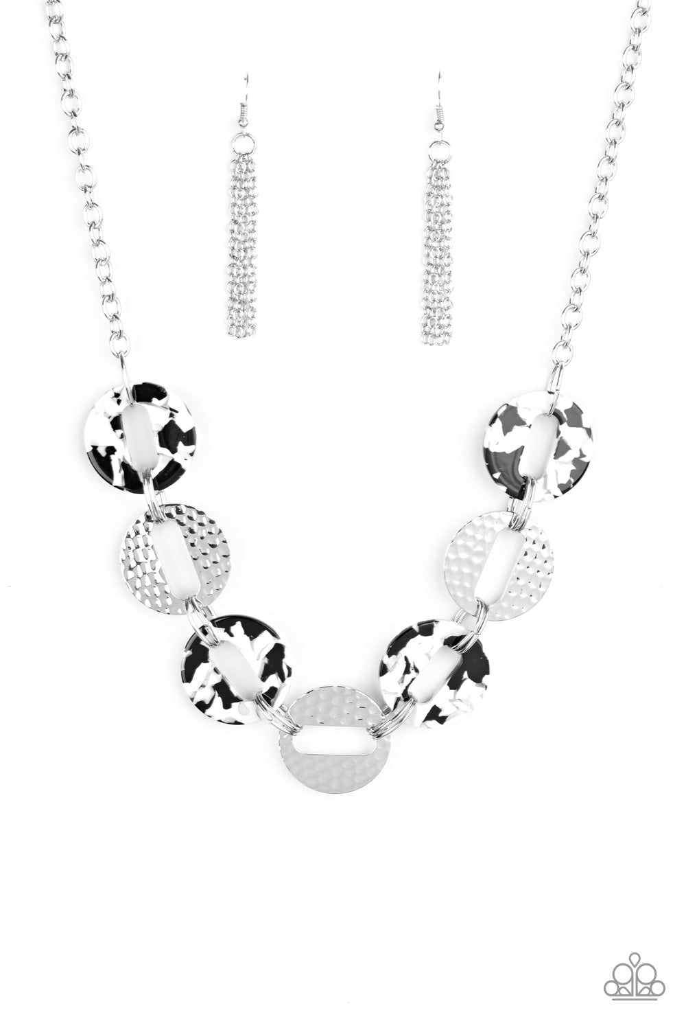 Retro Retrograde - White Paparazzi Accessories Necklace $5 Jewelry with Janet Morgan Necklaces