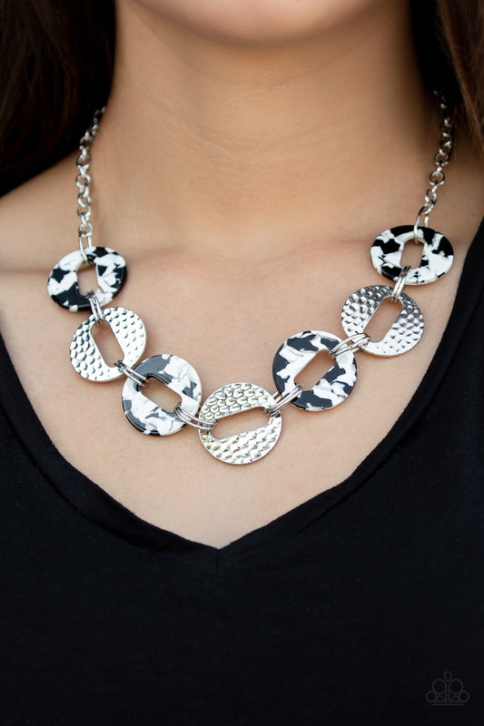 Retro Retrograde - White Paparazzi Accessories Necklace $5 Jewelry with Janet Morgan Necklaces