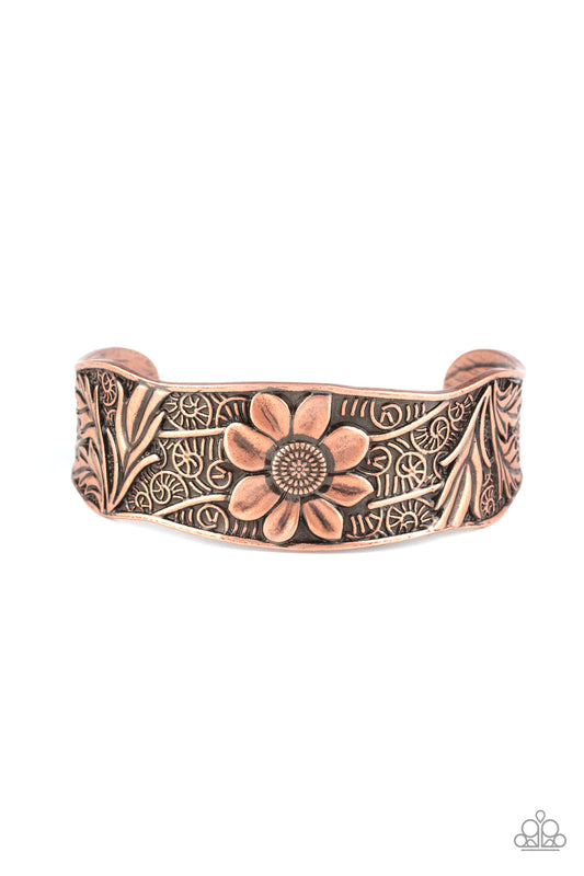 Daisy Paradise - Copper - Paparazzi Accessories Bracelet $5 Jewelry with Janet Morgan Bracelets