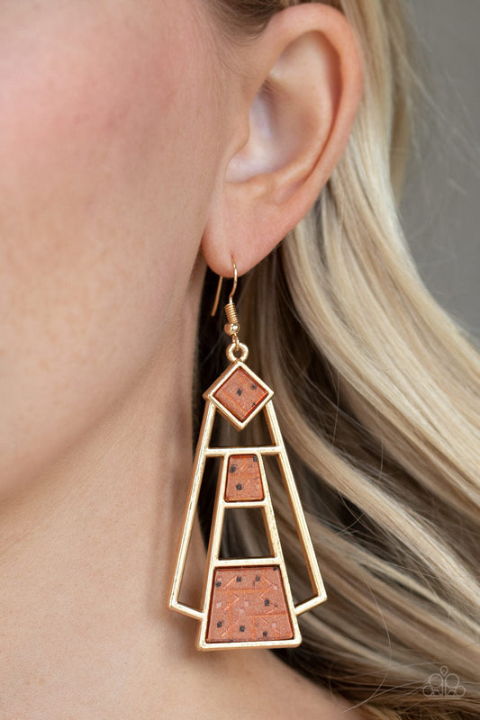 Retro Minimalist - Brown Paparazzi Accessories Earrings $5 Jewelry with Janet Morgan Earrings