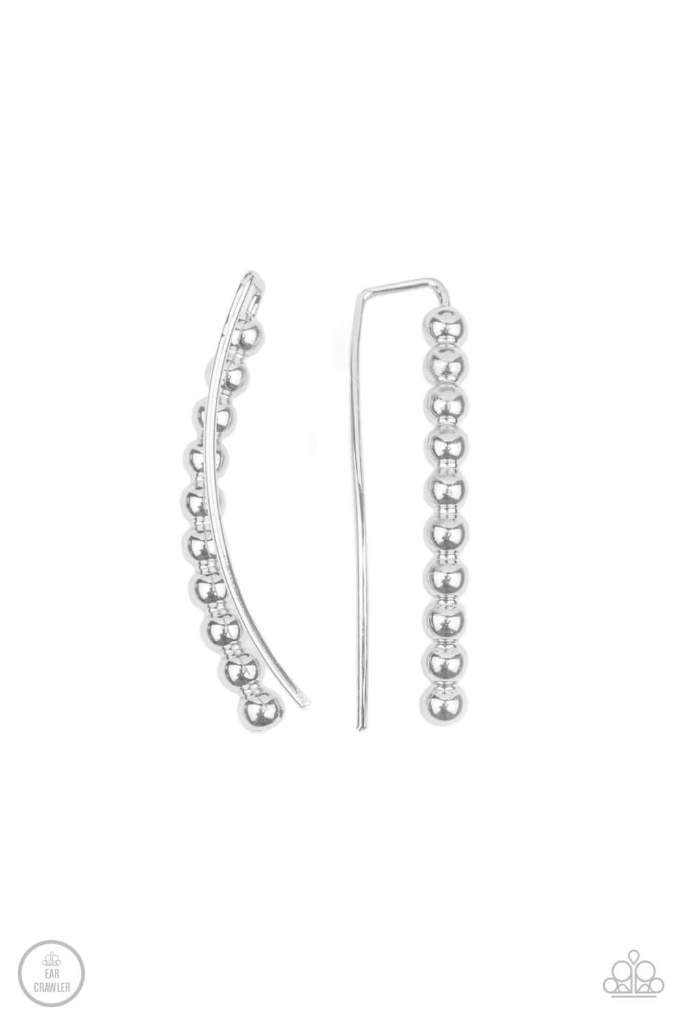 Climb On - Silver - Paparazzi Accessories Ear Crawler Earrings $5 Jewelry with Janet Morgan Earrings