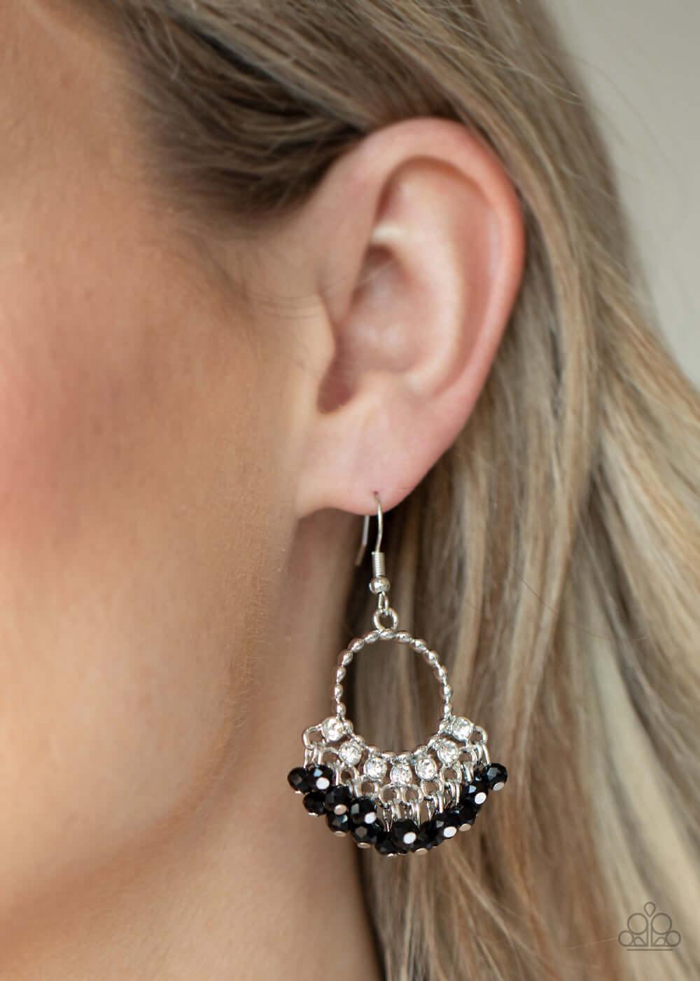 Charmingly Cabaret - Black Paparazzi Accessories Earrings $5 Jewelry with Janet Morgan Earrings