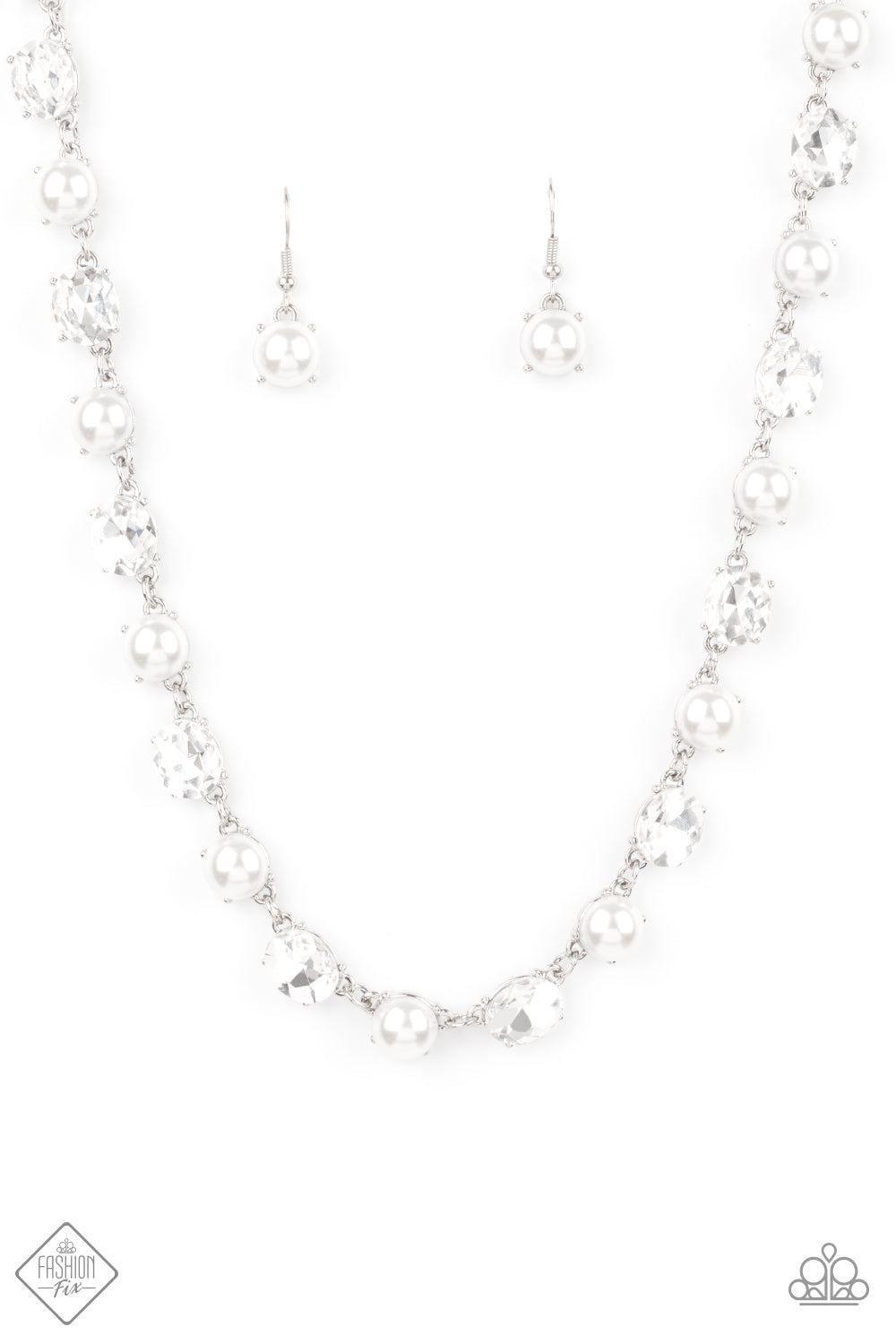 Go-Getter Gleam - White Paparazzi Accessories Necklace $5 Jewelry with Janet Morgan Necklaces