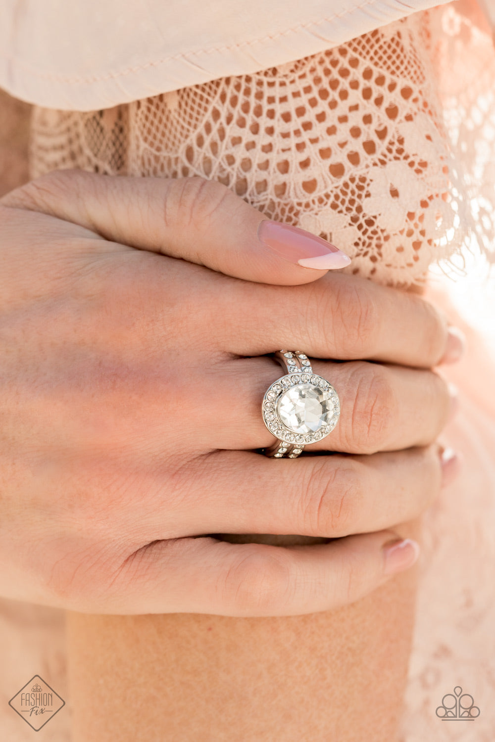 TMST Bling Unstoppable Sparkle - White Paparazzi Ring