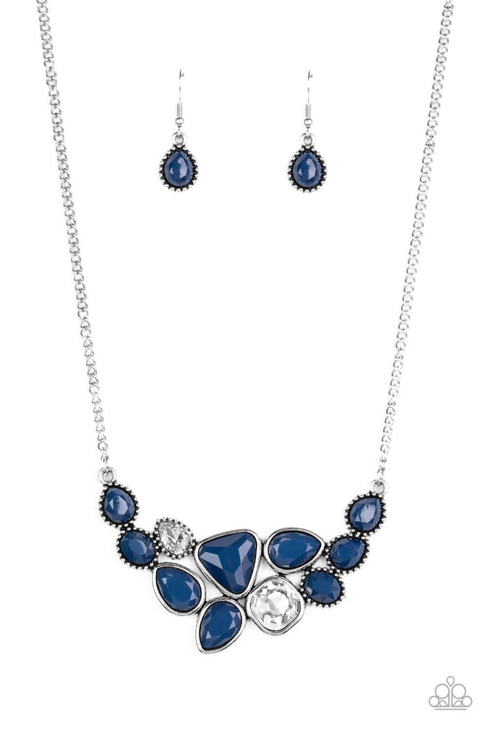 Breathtaking Brilliance - Blue - Paparazzi Accessories Necklace $5 Jewelry with Janet Morgan Necklace