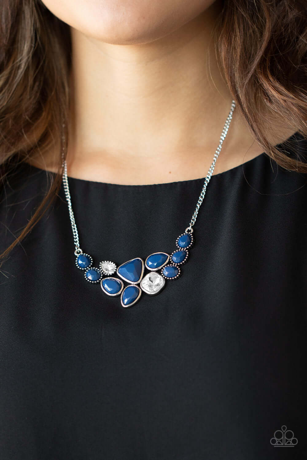 Breathtaking Brilliance - Blue - Paparazzi Accessories Necklace $5 Jewelry with Janet Morgan Necklace