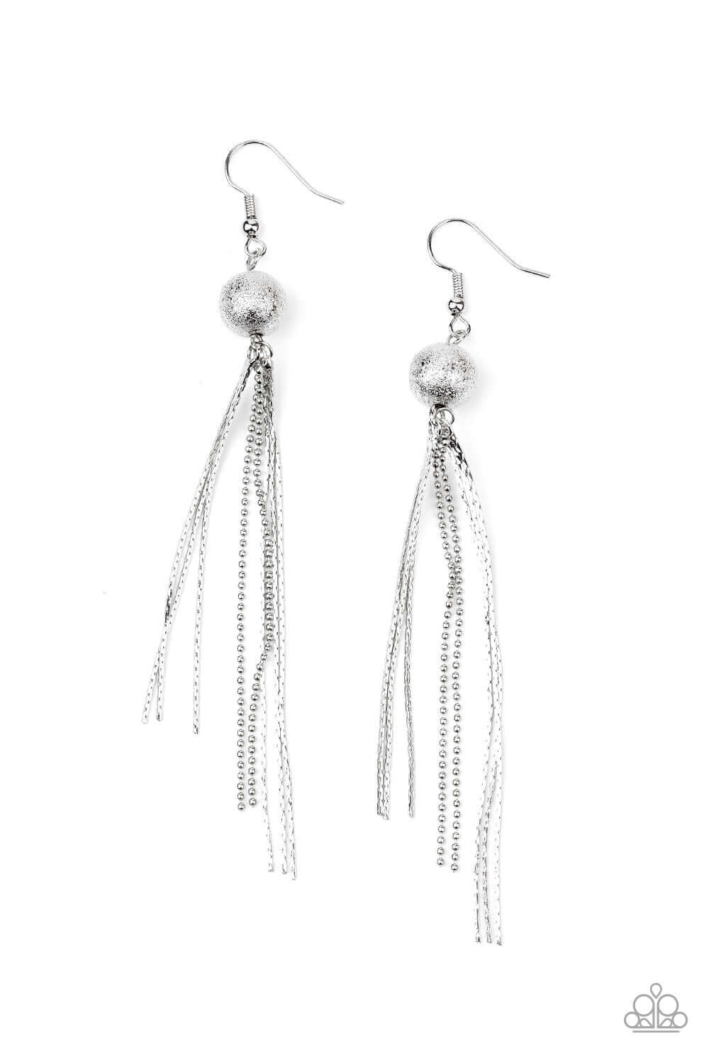 SLEEK-ing Revenge - Silver Paparazzi Accessories Earrings $5 Jewelry with Janet Morgan Earrings