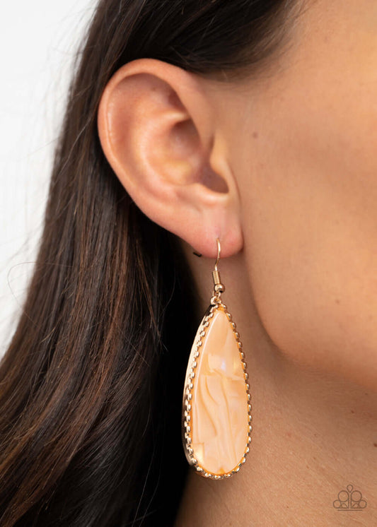 Ethereal Eloquence - Gold Paparazzi Accessories Earrings $5 Jewelry with Janet Morgan Earrings